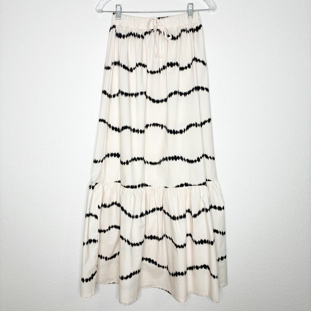 The Lulo Project Orchid Beige Waves Tie Front Blouse and Skirt Set M NWT - Picture 11 of 16